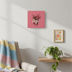 Hearts Large Clock