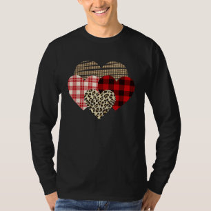 Hearts Leopard Plaid Buffalo Heart Love Valentine' T-Shirt