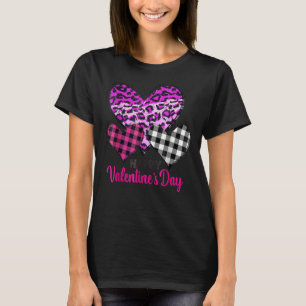 Hearts Leopard Plaid Love Happy Valentines Day For T-Shirt