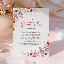 Hearts Little Sweetheart Girl Baby Shower