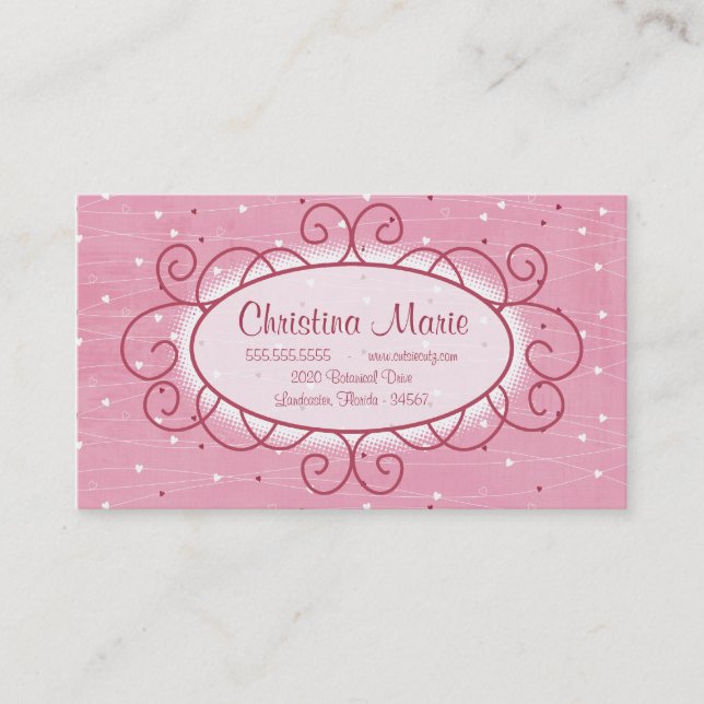 Hearts & Love Business Cards (Front)