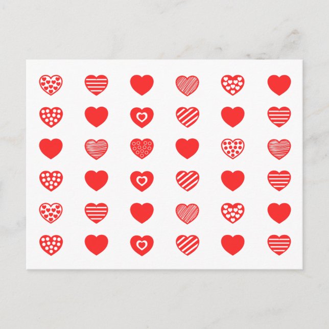 Hearts Love pattern Postcard (Front)