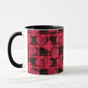 Hearts love Valentines Day pattern texture striped Mug