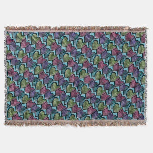 Hearts lovers cute retro valentine's day           throw blanket