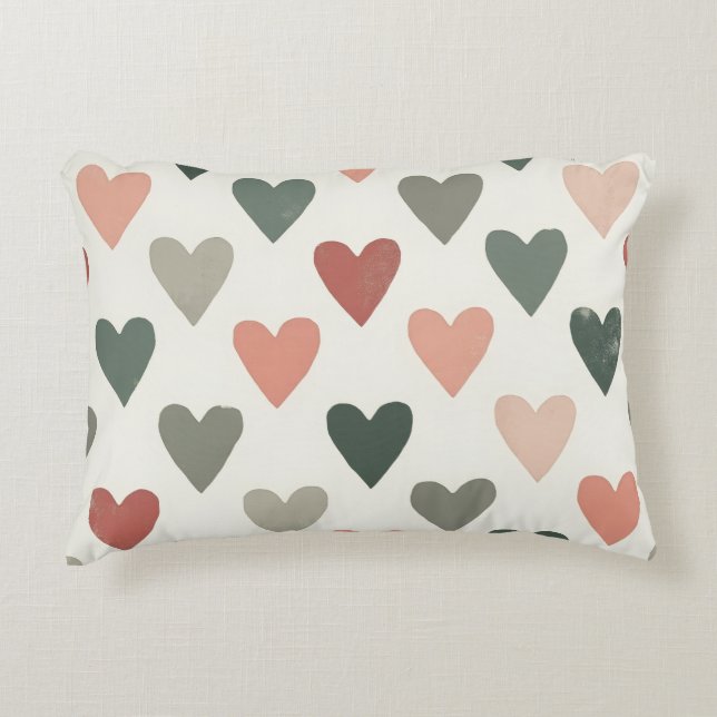 Hearts Lumbar Throw Pillow (Front)