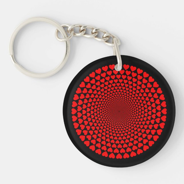 Hearts Mandala Design-25870 Key Ring (Front)