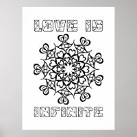 Hearts Mandala - Love Is Infinite - Large Colourin