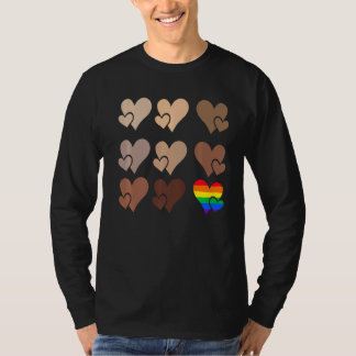Hearts Melanin Lgbt Gay Pride Month Transgender Le T-Shirt