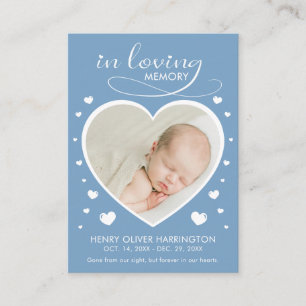 Hearts Memorial Photo Funeral Card