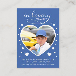 Hearts Memorial Photo Funeral Card