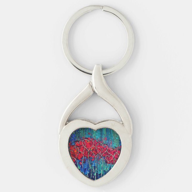 Hearts Metal Keychain (Front)