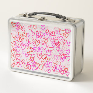 Hearts Metal Lunch Box