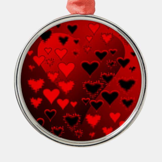 Hearts Metal Tree Decoration (Front)