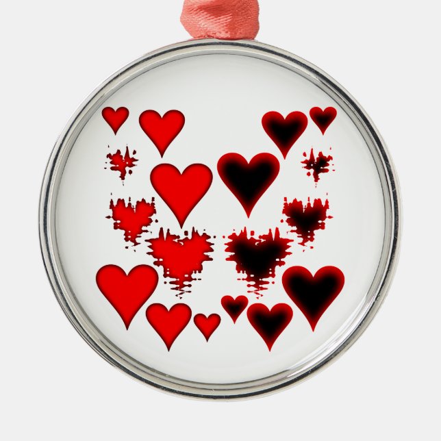 Hearts Metal Tree Decoration (Front)