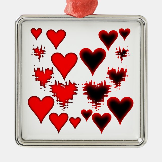 Hearts Metal Tree Decoration (Front)