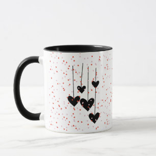 Hearts Modern Art Design Mug