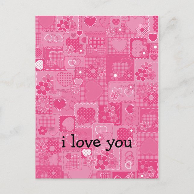 Hearts Mosaic Postcard (Front)