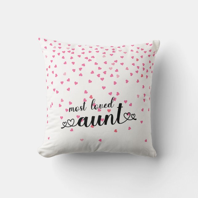 Hearts Most Loved Aunt Cushion (Front)