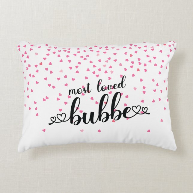 Hearts Most Loved Bubbe Decorative Cushion (Front)