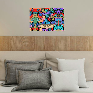 Hearts Neurographic Art Digital Watercolours Poster