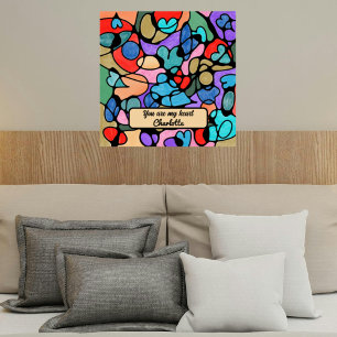 Hearts Neurographic Art Digital Watercolours Poster