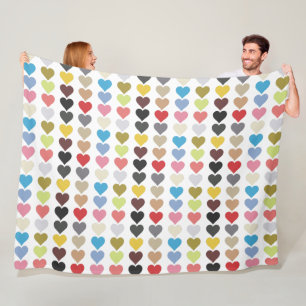 Hearts of Colour Fleece Blanket