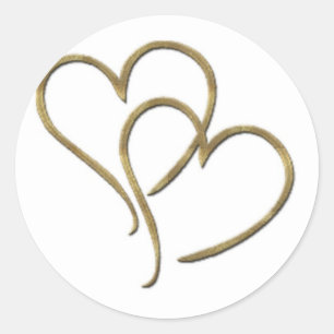 Hearts of gold classic round sticker