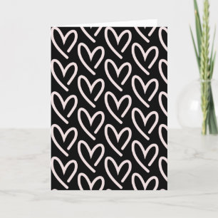 Hearts of Hearts Light Pink W/ Black Background Holiday Card