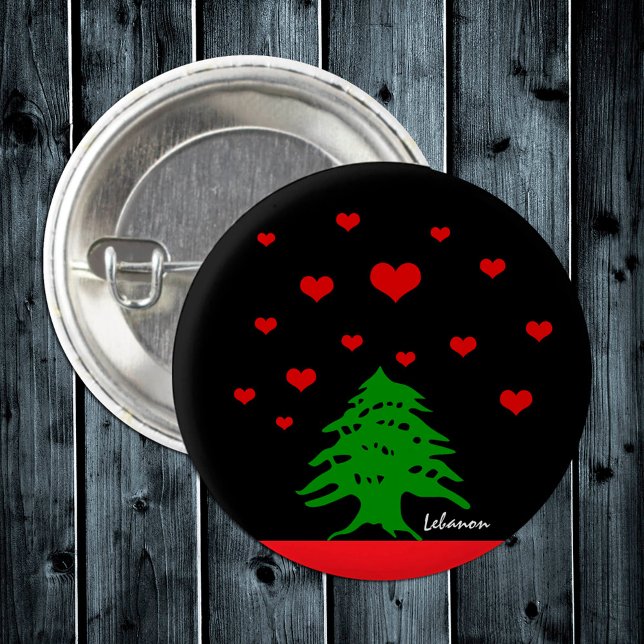 Hearts of Lebanon & Lebanese flag fashion / Love 3 Cm Round Badge (Creator Uploaded)