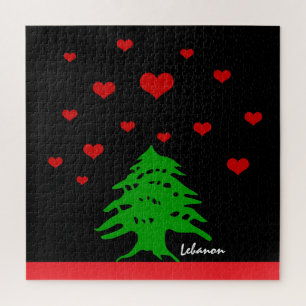 Hearts of Lebanon & Lebanese flag fashion / Love Jigsaw Puzzle