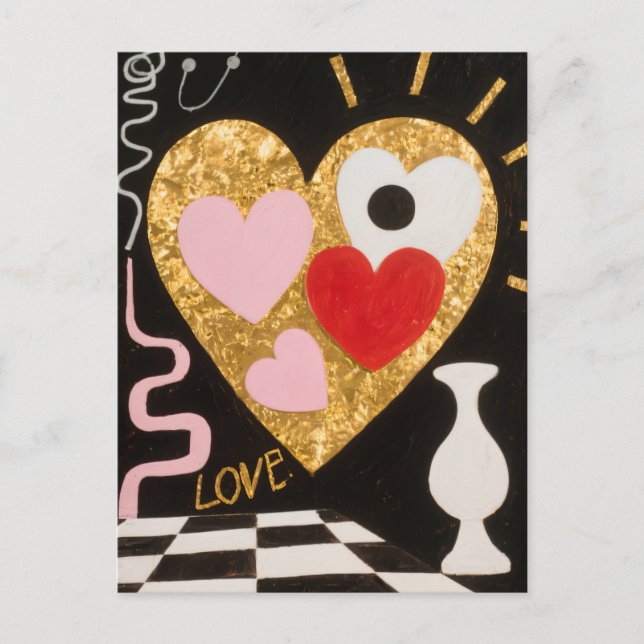 Hearts of Love Holiday Postcard (Front)