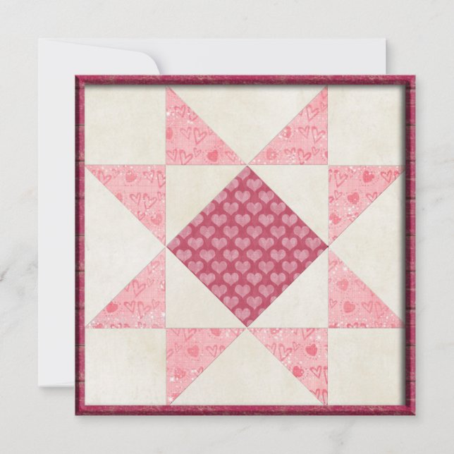 Hearts of Love Quilt Invitation (Front)