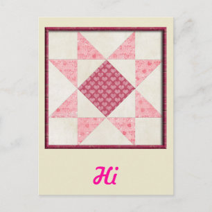 Hearts of Love Quilt Postcard