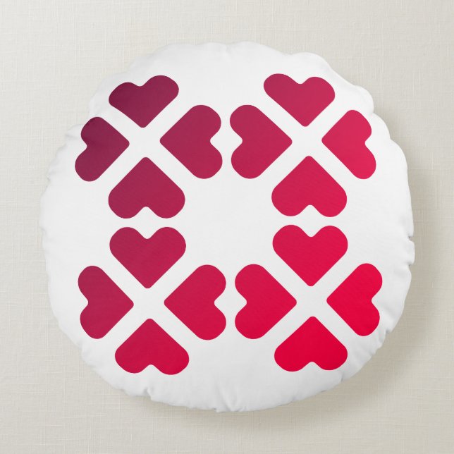hearts of love round cushion (Front)