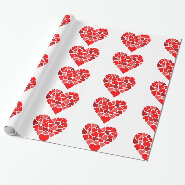 Hearts of Love wrapping paper (Unrolled)