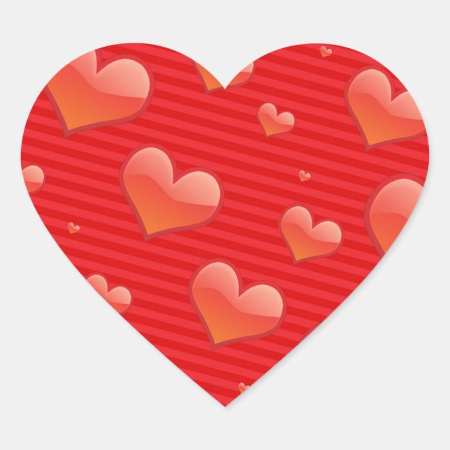 Hearts of Red Heart Sticker (Front)