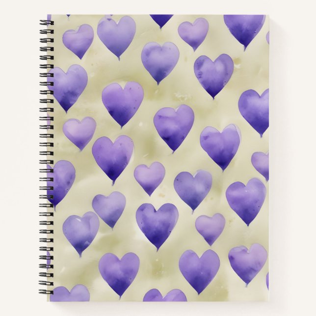Hearts of Water and Violet Notebook (Front)