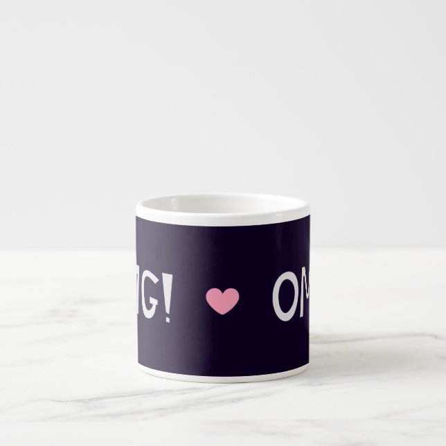 Hearts, OMG text, cute pattern Espresso Cup (Front)