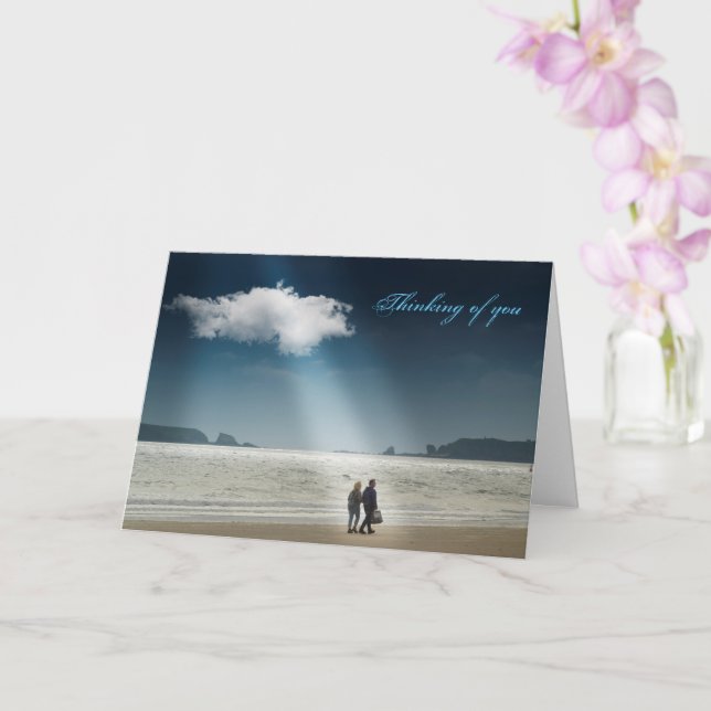 Hearts on a Beach. Card (Orchid)