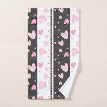 Hearts on a grey and white background