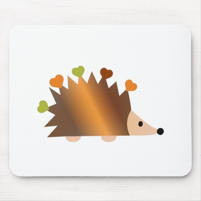 Hearts on a Hedgehog Mouse Pad (Front)
