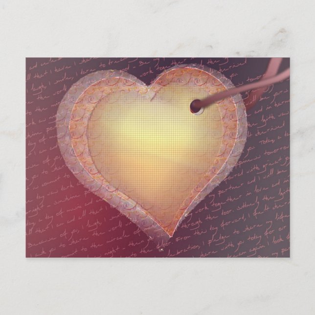 hearts on a ribbon postcard (Front)
