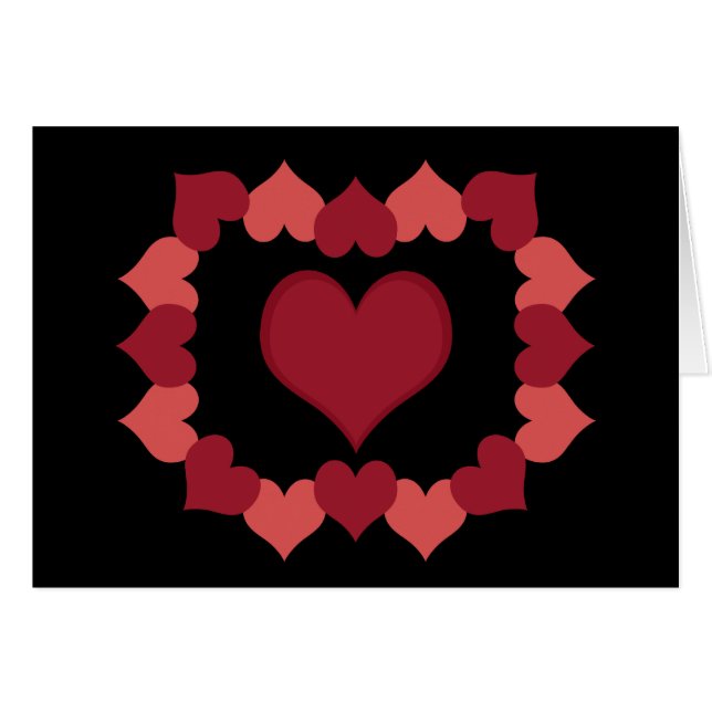 Hearts on Black Card (Front Horizontal)