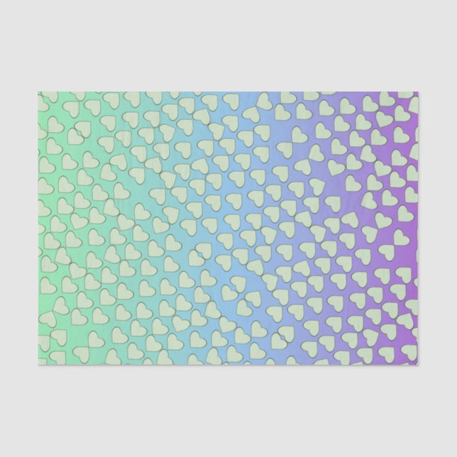 Hearts on Colourful Tissue Paper (Front)