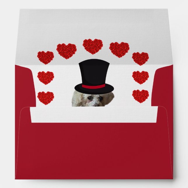 Hearts On Fire For You Poodle Matching Envelopes (Back (Bottom))
