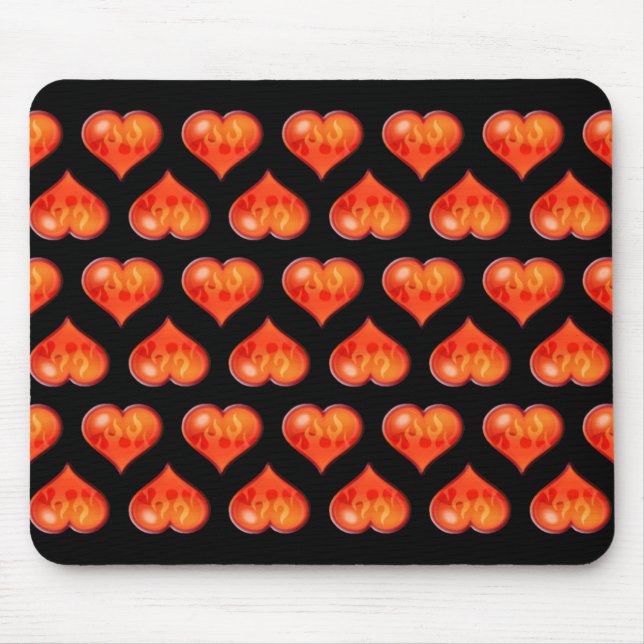 Hearts on Fire Mouse Pad (Front)