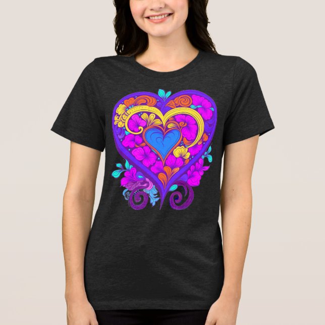 Hearts on Hearts Tri-Blend Shirt (Front)