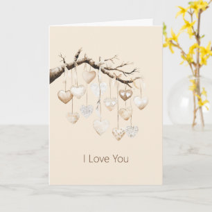Hearts on Tree Branch Love Card