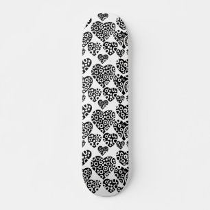 Hearts on White Skateboard