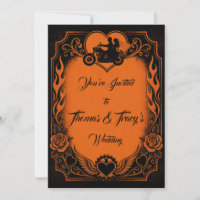 Hearts Orange and Black Biker